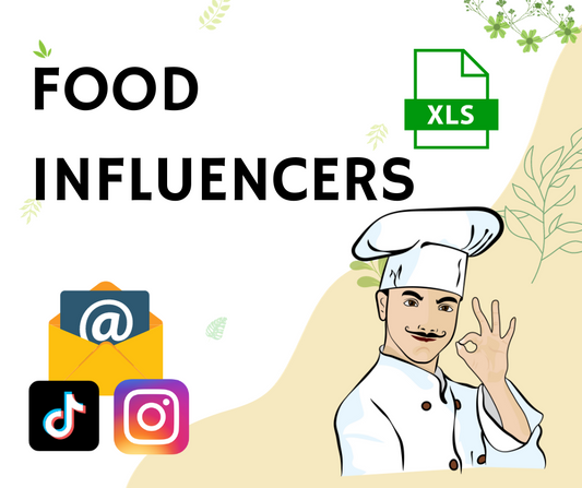 Food Influencers Email List- Instant Download