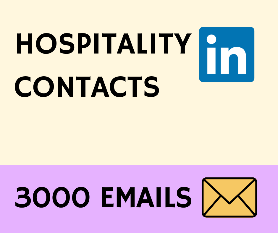 Hospitality and Hotel Industry Emails  (US Only)