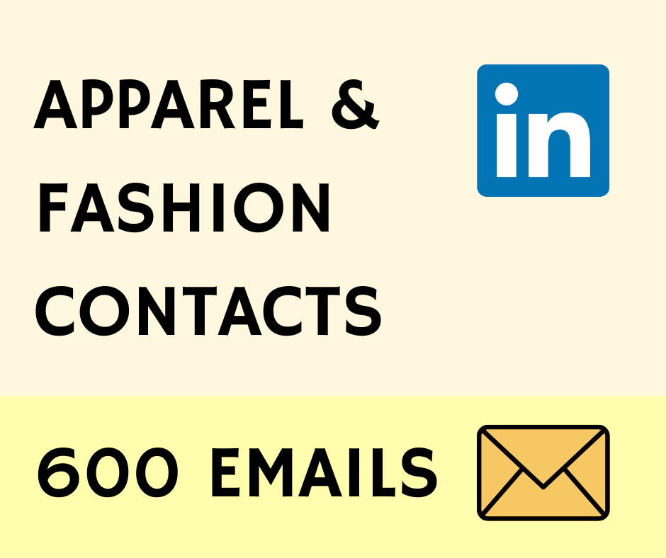 Emails and Telephone Numbers in Apparel & Fashion Industry - US Only