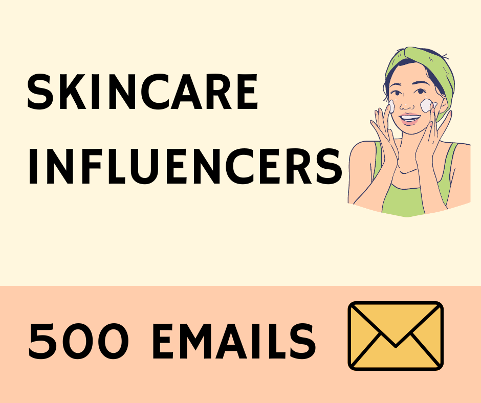 Influencers List in Skincare Niche - Instant Download