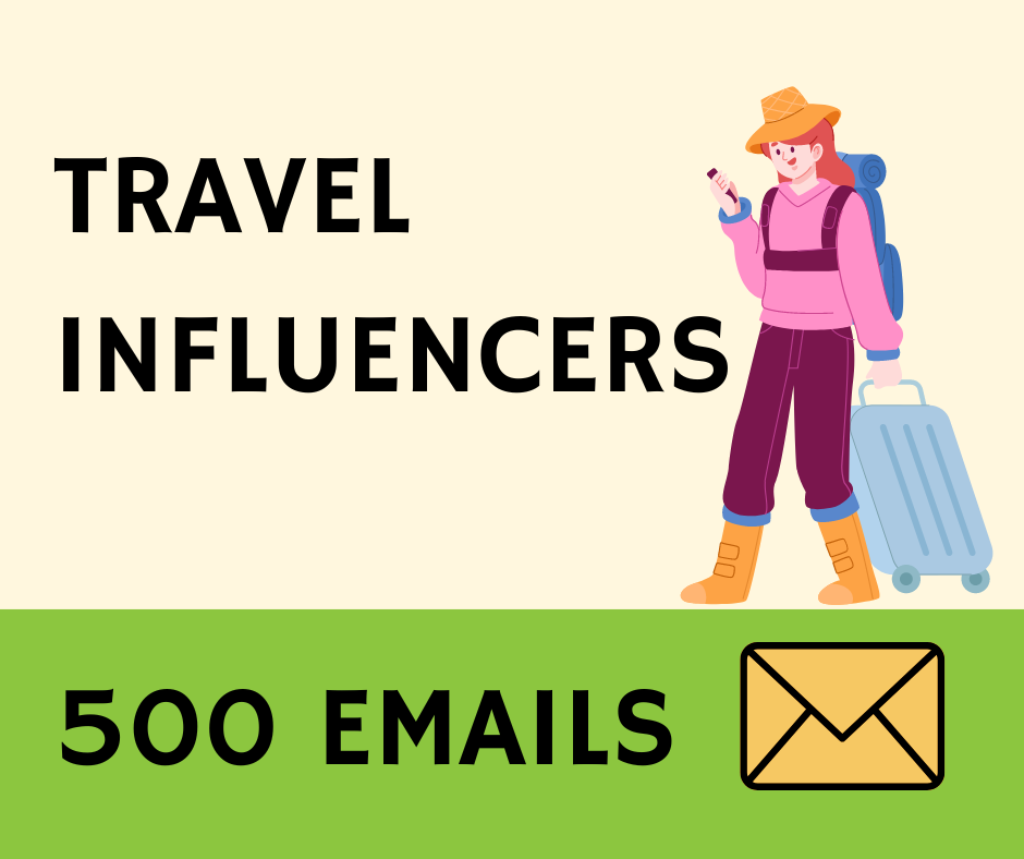 Contact List of Travel Influencers (Digital Download)